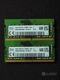 32Gb (2x16Gb) SK Hynix DDR4 Sodimm 3200Mhz