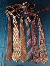 Lotto 6 cravatte vintage seta fantasia Nino Segre 