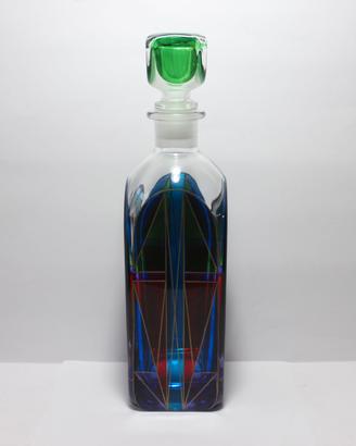 Bottiglia da Liquore in Vetro Colorato, Vintage