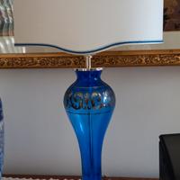 Lampada da tavolo in vetro di Murano blu