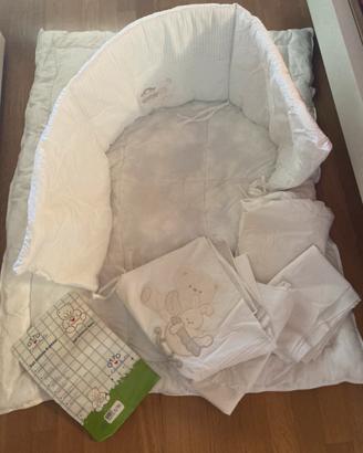 Set lettino neonato composto da 6 pezzi