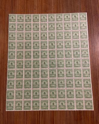 foglio di 100 francobolli reich germania 1923