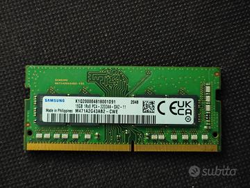 16Gb (1x16Gb) Samsung DDR4 Sodimm 3200Mhz