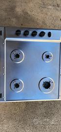Piano cottura 4 fuochi in acciaio inox