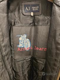 Armani vintage 90s giacca moto pelle uomo L