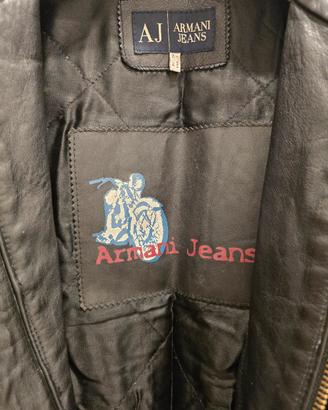 Armani vintage 90s giacca moto pelle uomo L