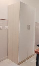 Armadio 2 ante bianco/legno chiaro – già montato