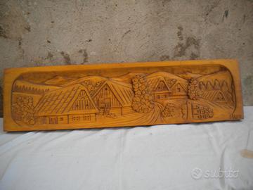 Pannello legno scolpito artista Polacco Majer