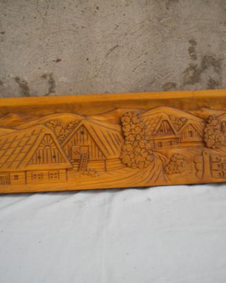 Pannello legno scolpito artista Polacco Majer
