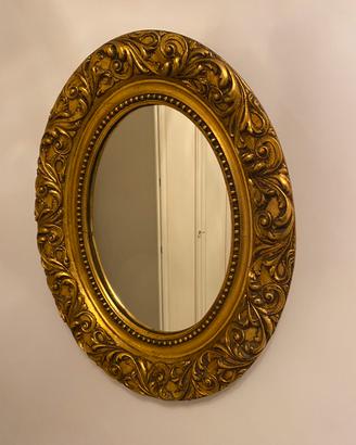 Specchio stile barocco in legno dorato fine 1800