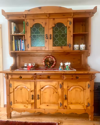 Credenza in legno massello + angoliera vintage