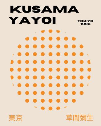 poster Yayoi Kusama Arredo Casa formato A3 japan 