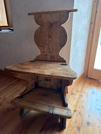 Inginocchiatoio in legno valdostano