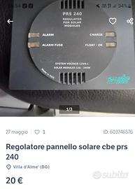 regolatore elettronico pannello solare