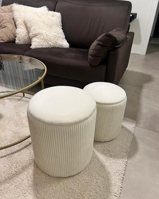 Set di 2 pouf contenitore IBUYKE bianchi