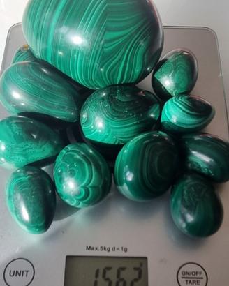 Lotto 12 Uova Malachite Naturale 1,562 kg