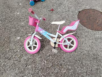 bicicletta bimba + rotelle + caschetto 