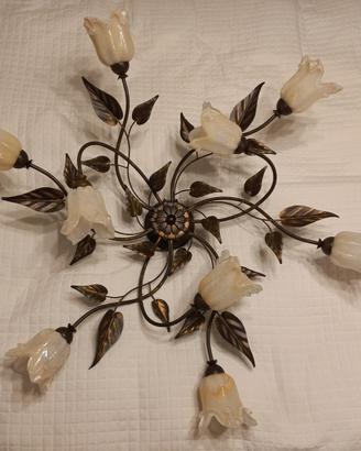 Plafoniera lampadario a 9 luci larghezza 100 cm
