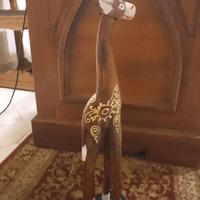 Scultura Legno Giraffa Artigianale Italy