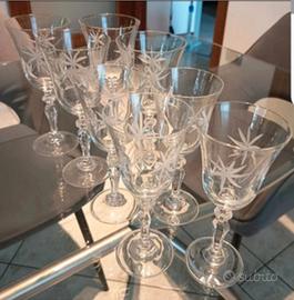 8 calici vintage cristallo