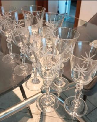 8 calici vintage cristallo