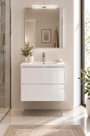 mobile bagno sospeso Sirio 600 bianco lucido