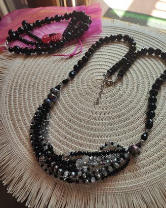 collana artigianale in cristalli e ceramica