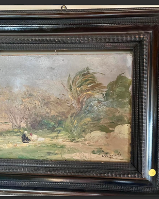 RARITA':BRIGNOLIdipinto"PAESAGGIOconFIGURE"del'900