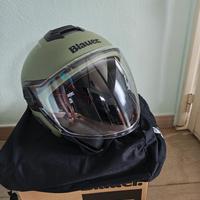 Casco Moto Blauer Verde Opaco Doppia Visiera - M