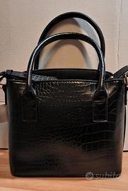 Borsa nuova Nera Effetto Coccodrillo Elegante