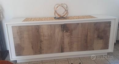 Sideboard Credenza Bassa Bianca 206 cm