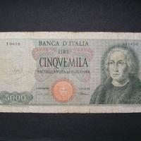 Banconota da 5000 lire Colombo 1° tipo 1968