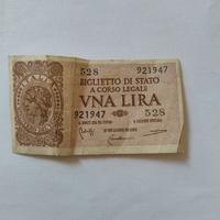Banconota una lira del 1944