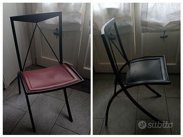 2 Sedie pieghevoli Cattelan Bella – cuoio nero e m