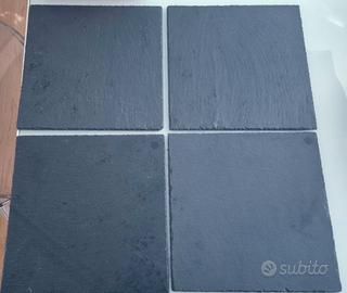 Nr. 4 piatti / sotto-piatti in ardesia - cm 30x30