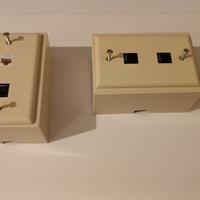 COPPIA SCATOLE DERIVAZIONE CON PRESE LAN CAT 6