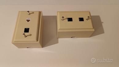 COPPIA SCATOLE DERIVAZIONE CON PRESE LAN CAT 6
