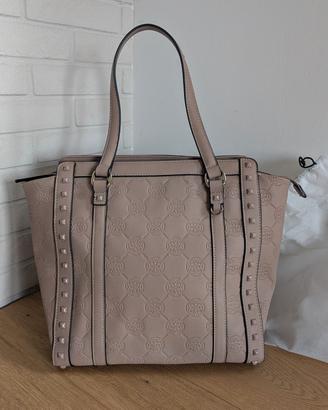 Borsa Gaudì shopper pelle tortora con borchie