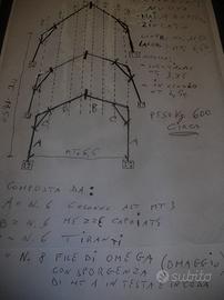 Capannone in ferro lung. mt. 11,50 x larg. mt. 6,5