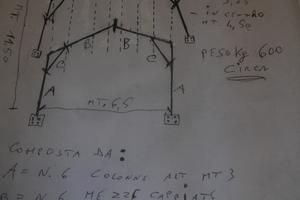 Capannone in ferro lung. mt. 11,50 x larg. mt. 6,5