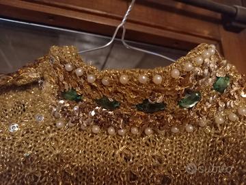 Maglia vintage in filato dorato 
