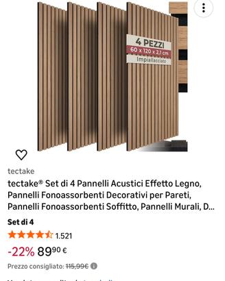 Pannelli fono assorbenti simile legno