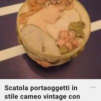 porta oggetti vintage con foto di donna 