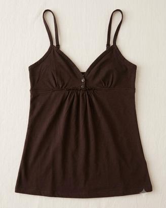 Top donna marrone impero smock spalline regolabili
