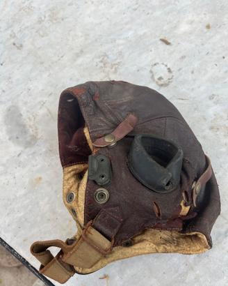 Cuffia in pelle pilota da caccia seconda guerra mo