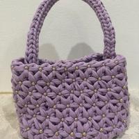 Borsa fettuccia con perle