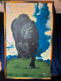 Dipinto su tela la pantera cacciatrice