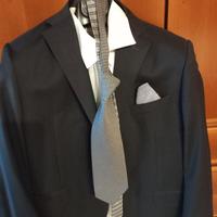 giacca uomo nuova nera taglia 56 camicia  cravatta