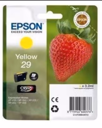 2 cartuccie gialle stampante Epson Strawberry 29