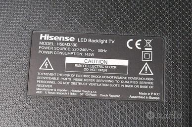 ricambi tv hisense 50" H50M3300 